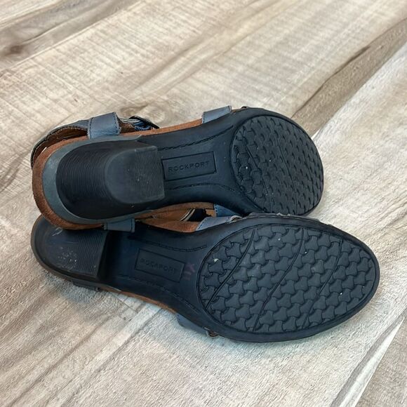 Rockport Cobb Hill Aubrey t-strap gray blue ‘navy’ low heel shoes size 7 - Picture 5 of 8